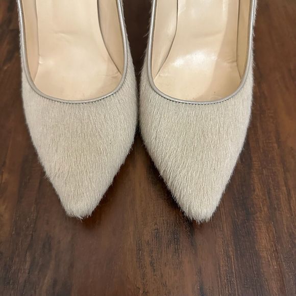 MAX MARA Pointed Toe Calf Hair Pump Stiletto Heels in Neutral - Picture 3 of 10